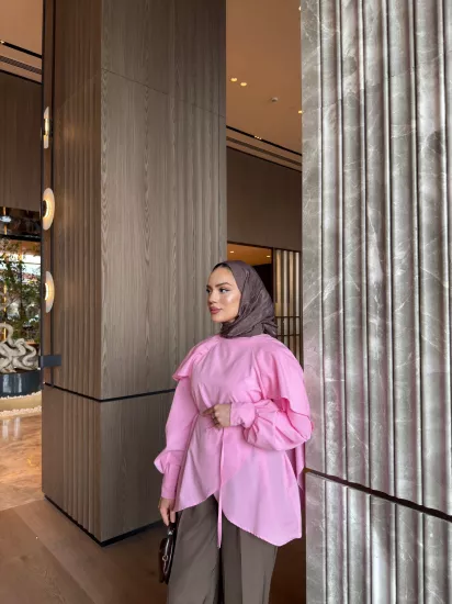 PEMBE  VİNTAGE GÖMLEK 6147