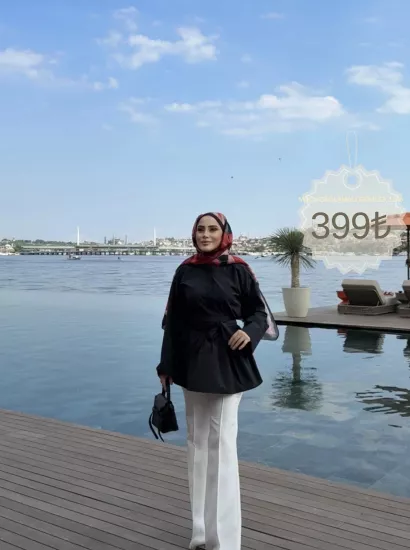 MOCA BAĞLAMALI SİYAH GÖMLEK  1148