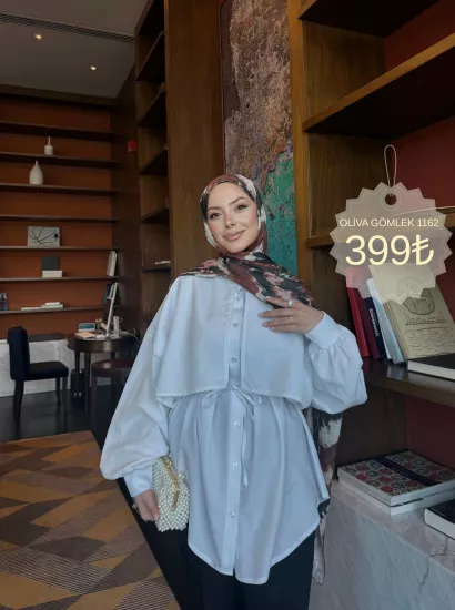BEYAZ OLİVA GÖMLEK 1162 ﻿