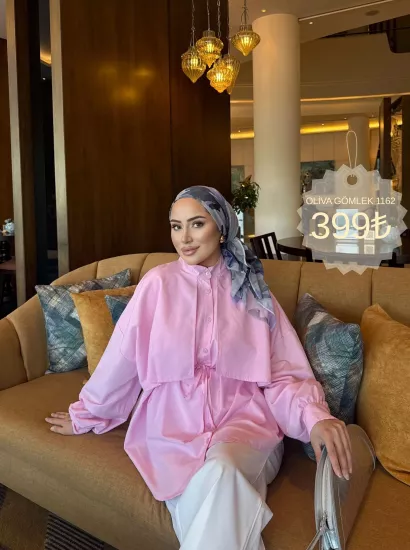 PEMBE OLİVA GÖMLEK 1162