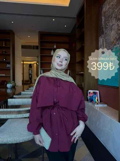 BORDO OLİVA GÖMLEK 1162﻿