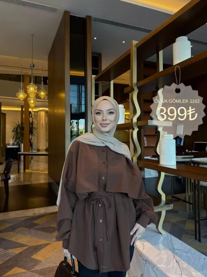 KAHVE  OLİVA GÖMLEK 1162﻿﻿