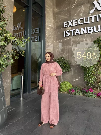 GÜL KURUSU GAYE  KETEN TAKIM 6158