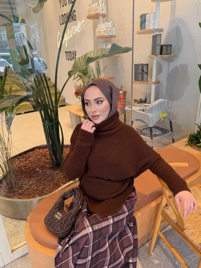 KAHVE VİRAL TRİKO KAZAK  1211