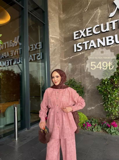 GÜL KURUSU GAYE  KETEN TAKIM 6158