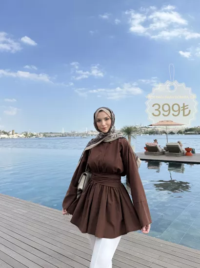 MOCA BAĞLAMALI KAHVE   GÖMLEK  1148
