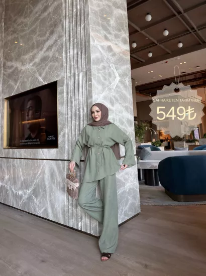 HAKİ SAHRA KETEN TAKIM 6166