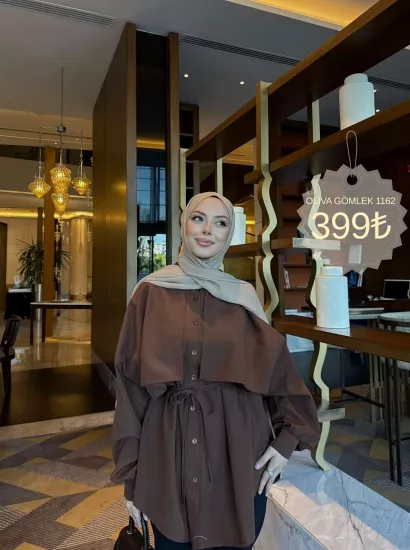 KAHVE  OLİVA GÖMLEK 1162﻿﻿