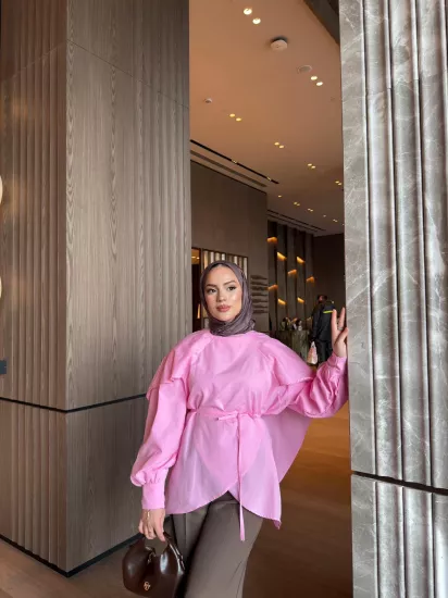 PEMBE  VİNTAGE GÖMLEK 6147