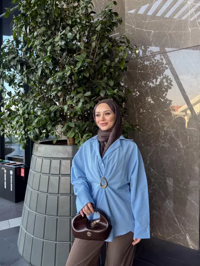 MAVİ  ZEN GÖMLEK 0220