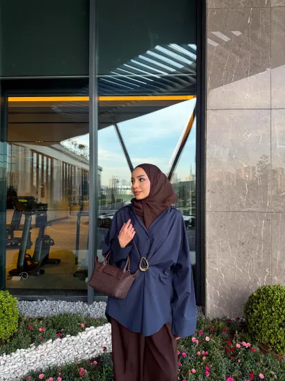 LACİVERT  ZEN GÖMLEK 0220