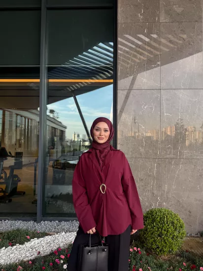 BORDO ZEN GÖMLEK 0220