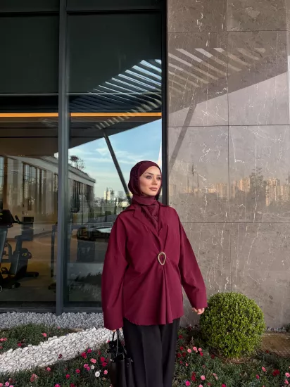 BORDO ZEN GÖMLEK 0220