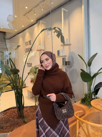 KAHVE VİRAL TRİKO KAZAK  1211