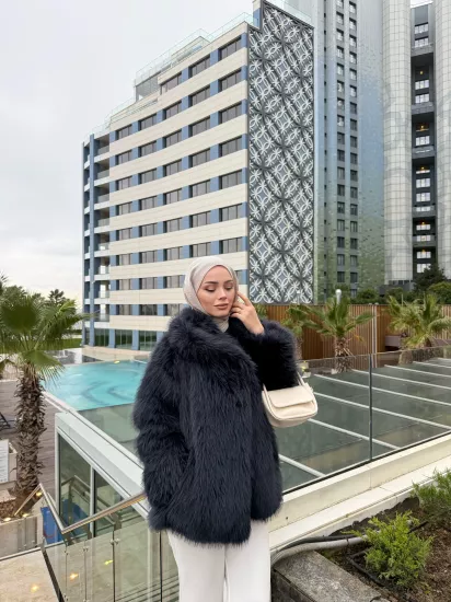 Lacivert  Astarlı Kürk 1111 