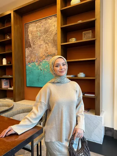 BEJ  SİMLİ TRİKO KAZAK