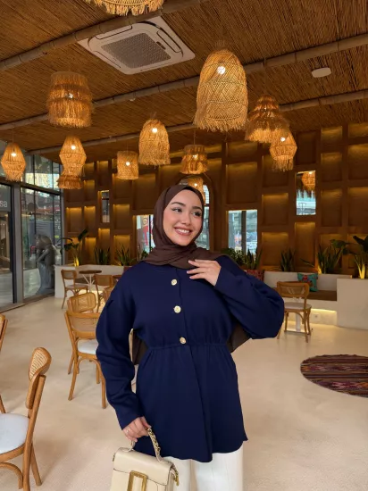 LACİVERT  MERA TRİKO CEKET  2517