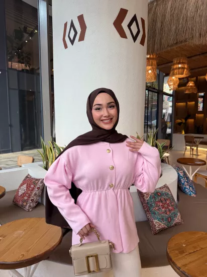 PEMBE MERA TRİKO CEKET  2517