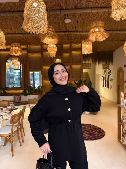 SİYAH  MERA TRİKO CEKET  2517