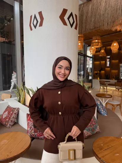 KAHVE  MERA TRİKO CEKET  2517