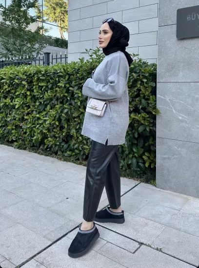 GRİ  SİMLİ TRİKO SWEAT