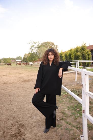 Siyah  V Yaka Triko Takım 1030