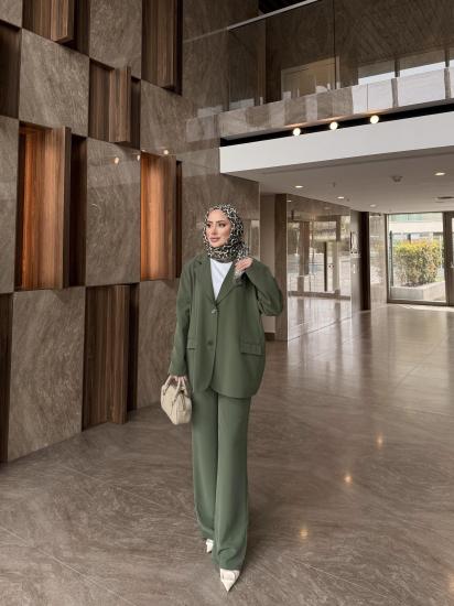 HAKİ ASTARLI ZARA CEKET TAKIM 5861
