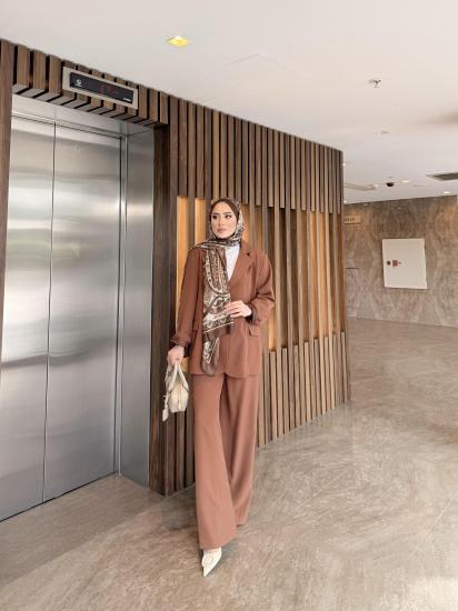 KAHVE ASTARLI ZARA CEKET TAKIM 5861