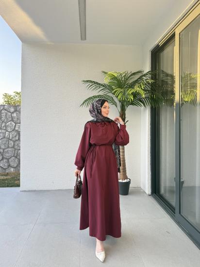 BORDO  POLO YAKA ELBİSE 1156