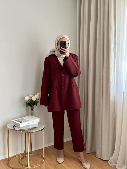 BORDO PİLELİ CEKET TAKIM 3956