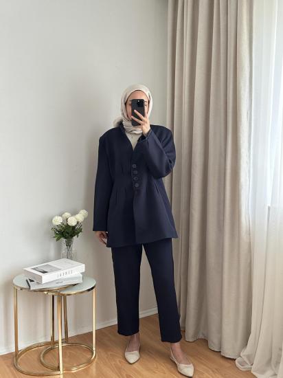 LACİVERT PİLELİ CEKET TAKIM 3956