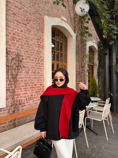 SİYAH  GALA  ŞARDONLU SWEAT 1197