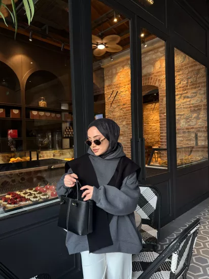 ANTRASİT ICONIC ŞARDONLU SWEAT 1196 