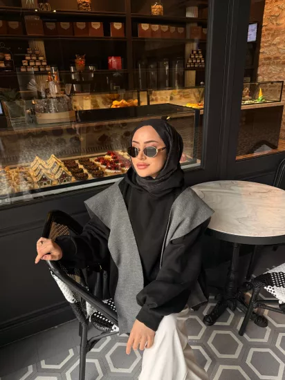 SİYAH  ICONIC ŞARDONLU SWEAT 1196 