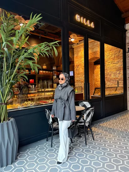 ANTRASİT DİAZ TASARIM KAŞE CEKET 205