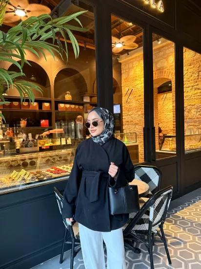 SİYAH SHINE BASİC  KAŞE CEKET 204