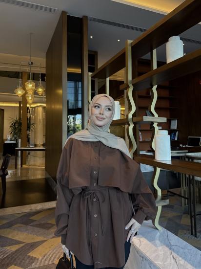 KAHVE OLİVA GÖMLEK 1162