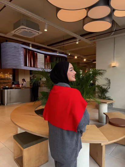 KIRMIZI  BASİC ŞAL ATKI 