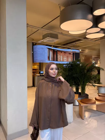 KAHVERENGİ PAMİRA GÖMLEK 0210