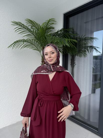 BORDO NUR BAĞLAMALI   ETEKLİ CEKET TAKIM 1152