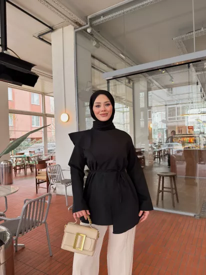 SİYAH LATTE GÖMLEK 6102