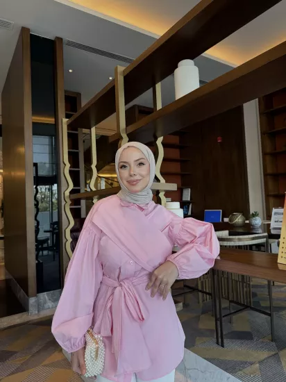 PEMBE  LEGENT BAĞLAMALI GÖMLEK 1169