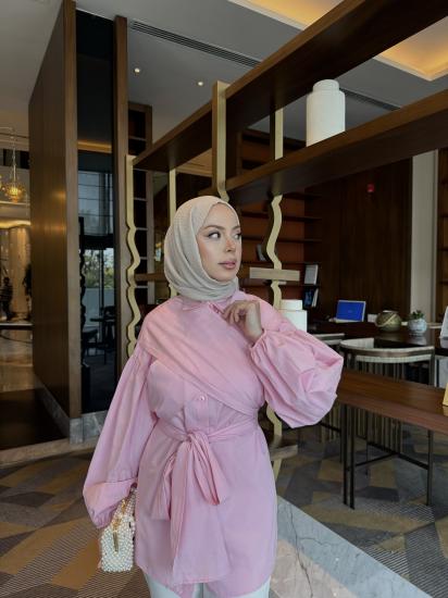 PEMBE  LEGENT BAĞLAMALI GÖMLEK 1169
