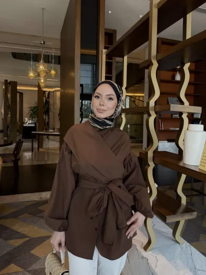 KAHVE LEGENT BAĞLAMALI GÖMLEK 1169