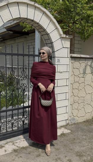 BORDO TUĞBANIN TERCİHİ VİRAL ELBİSE 6134