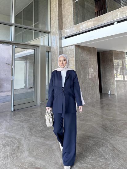 LACİVERT TOKALI ASTARLI CEKET TAKIM 3834