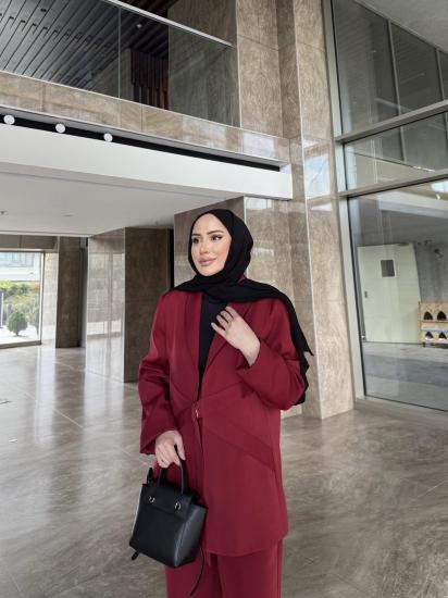BORDO TOKALI ASTARLI CEKET TAKIM 3834