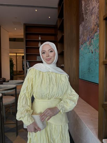 SARI  PRİME  ELBİSE 1173