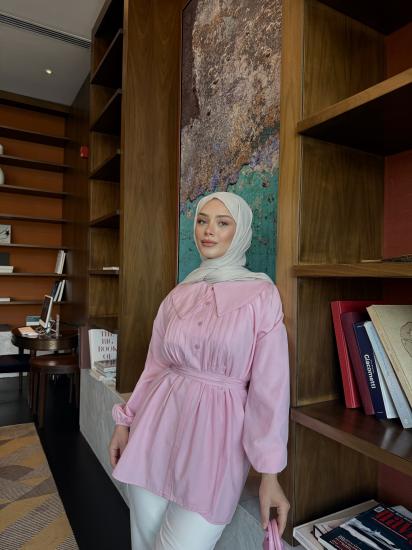 PEMBE WALES PİLELİ  GÖMLEK 1167