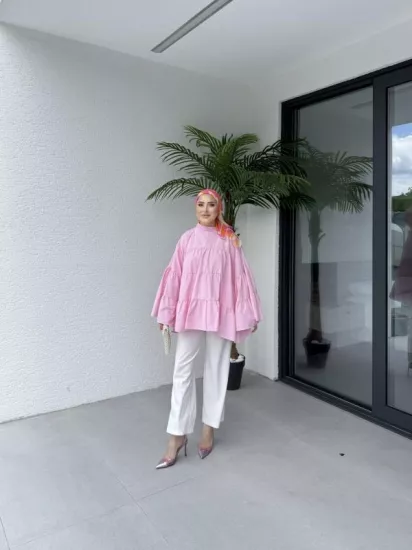 PEMBE LİNA KATKAT GÖMLEK 1160